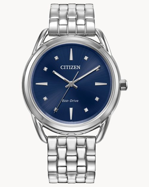 Citizen Dress Classics Blue Dial Stainless Steel Bracelet Watch FE7090-55L