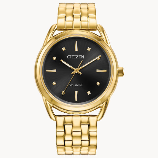 Citizen Dress Classics Black Dial Stainless Steel Watch FE7092-50E