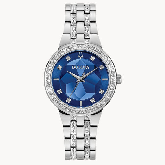 Bulova Phantom Women's Blue Dial Crystal Embellished Watch 96L276