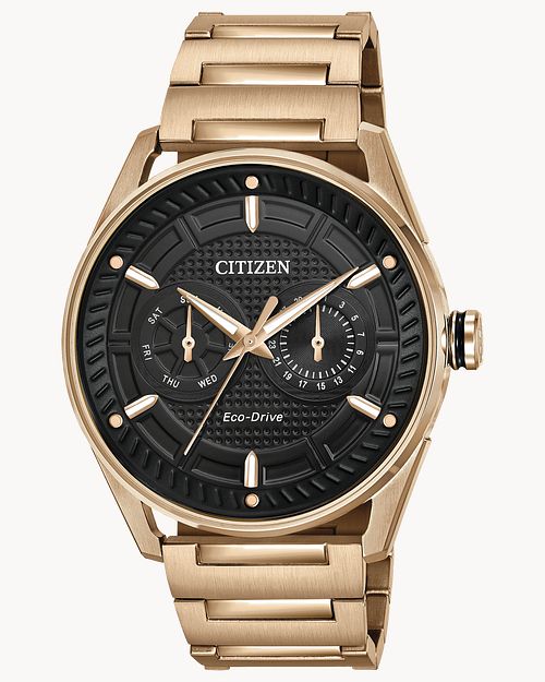 Citizen CTO Men's Eco-Drive Rose Gold Steel Watch BU4023-54E