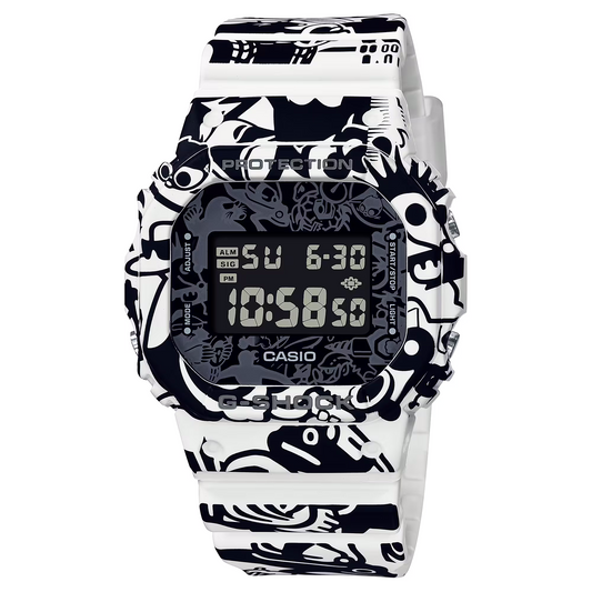 Casio G-SHOCK White and Black Pattern Digital Watch DW5600GU-7