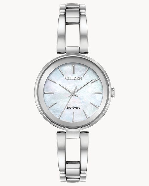 Citizen Axiom Ladies Eco-Drive Steel Pearl Dial Watch EM0630-51D