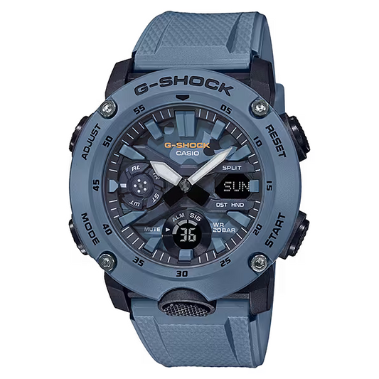 Casio G-SHOCK Gray Blue Analog Digital Watch GA2000SU-2A