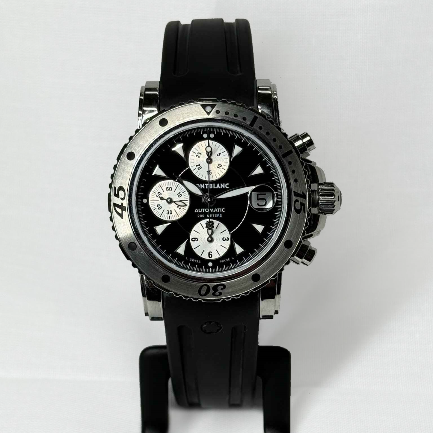 Montblanc Meisterstuck Sport Black Dial Stainless Steel Automatic 41mm Chronograph 7034