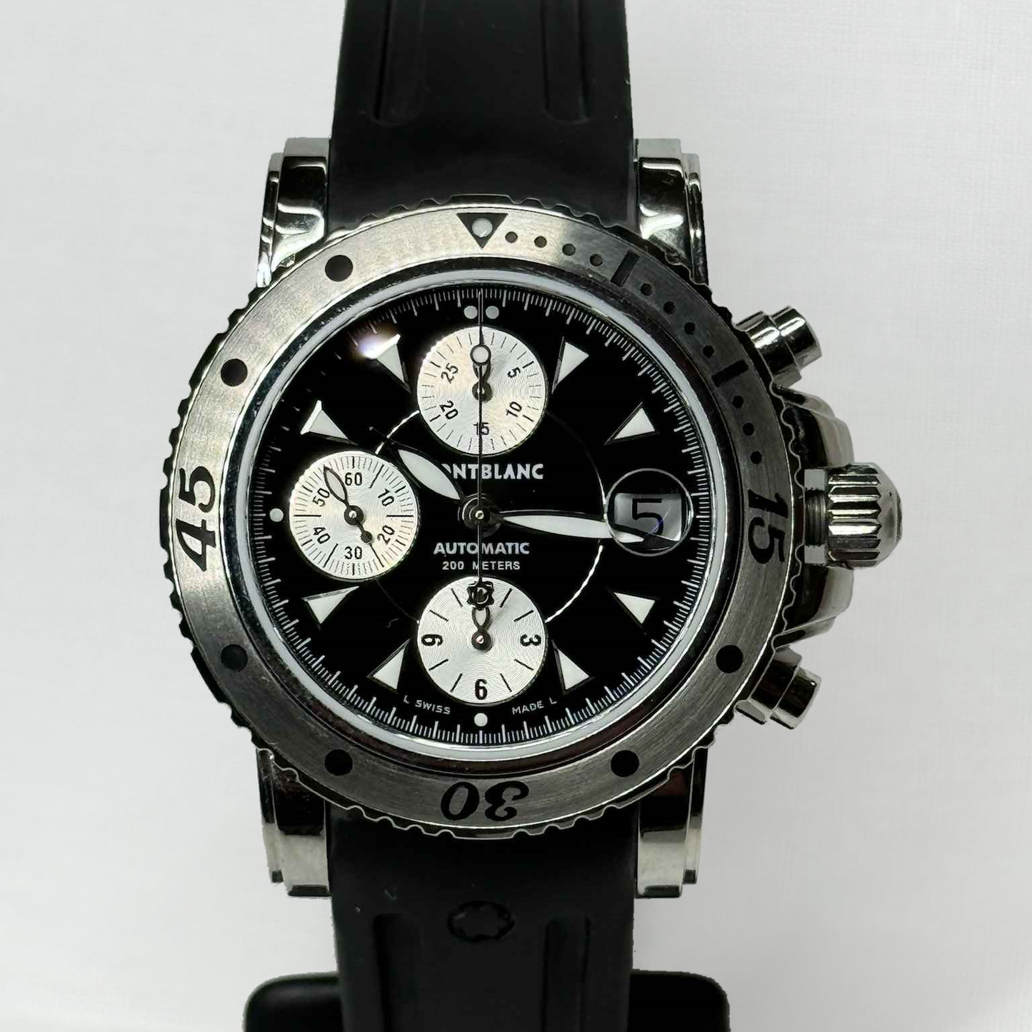 Montblanc Meisterstuck Sport Black Dial Stainless Steel Automatic 41mm Chronograph 7034