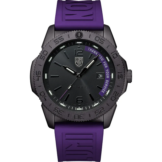 Luminox Pacific Diver Limited Edition Purple and Black "Thank You" Chronograph Watch XS-3121-BO-TY-SET